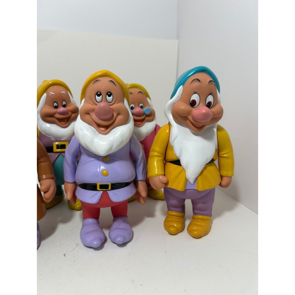 Disney Seven Dwarfs Snow White PVC Action Figure Set Vintage Thailand Complete 7 - Picture 3 of 13